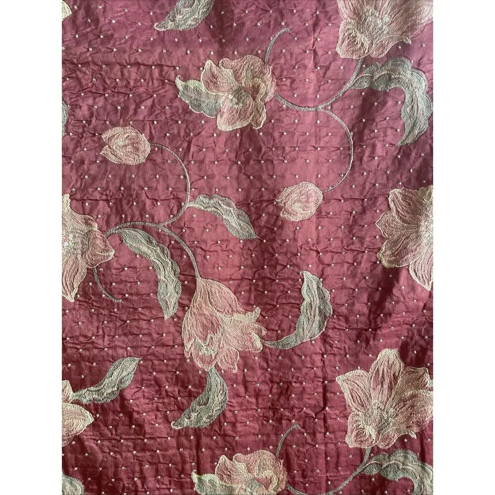 Colucci Satiny Brocade Upholstery Floral Print Fabric 2 yds x 56